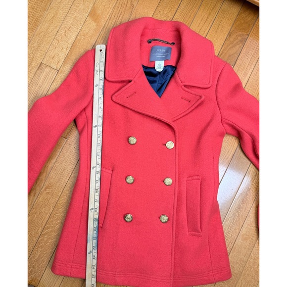 J.Crew Stadium Cloth Nello Gori Wool Peacoat Gold Crest Buttons Size 2 49360 - Picture 6 of 10